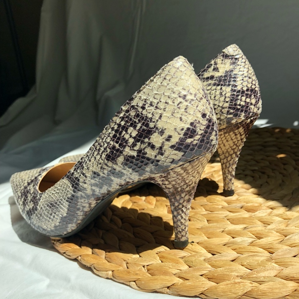 Faux Snakeskin kitten heels 👠